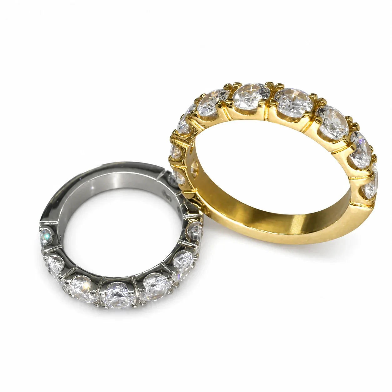 Radiant 316 Stainless Steel Round CZ Band Ring