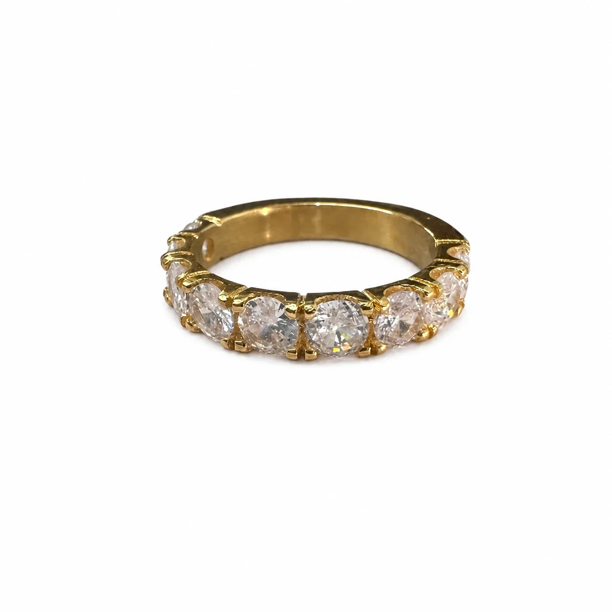Radiant 316 Stainless Steel Round CZ Band Ring