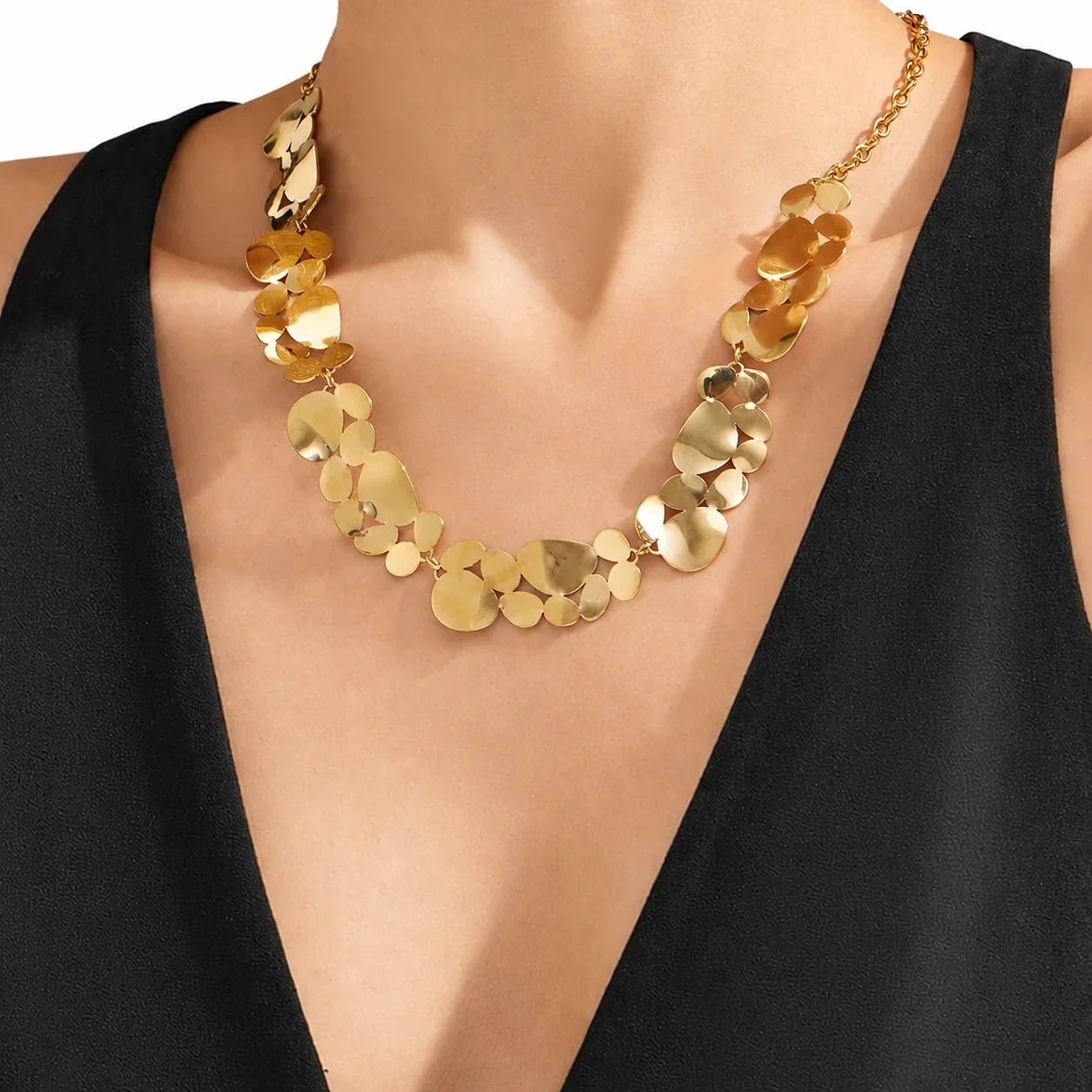 Molten Disc 18K Gold-Plated 316L Stainless Steel Necklace