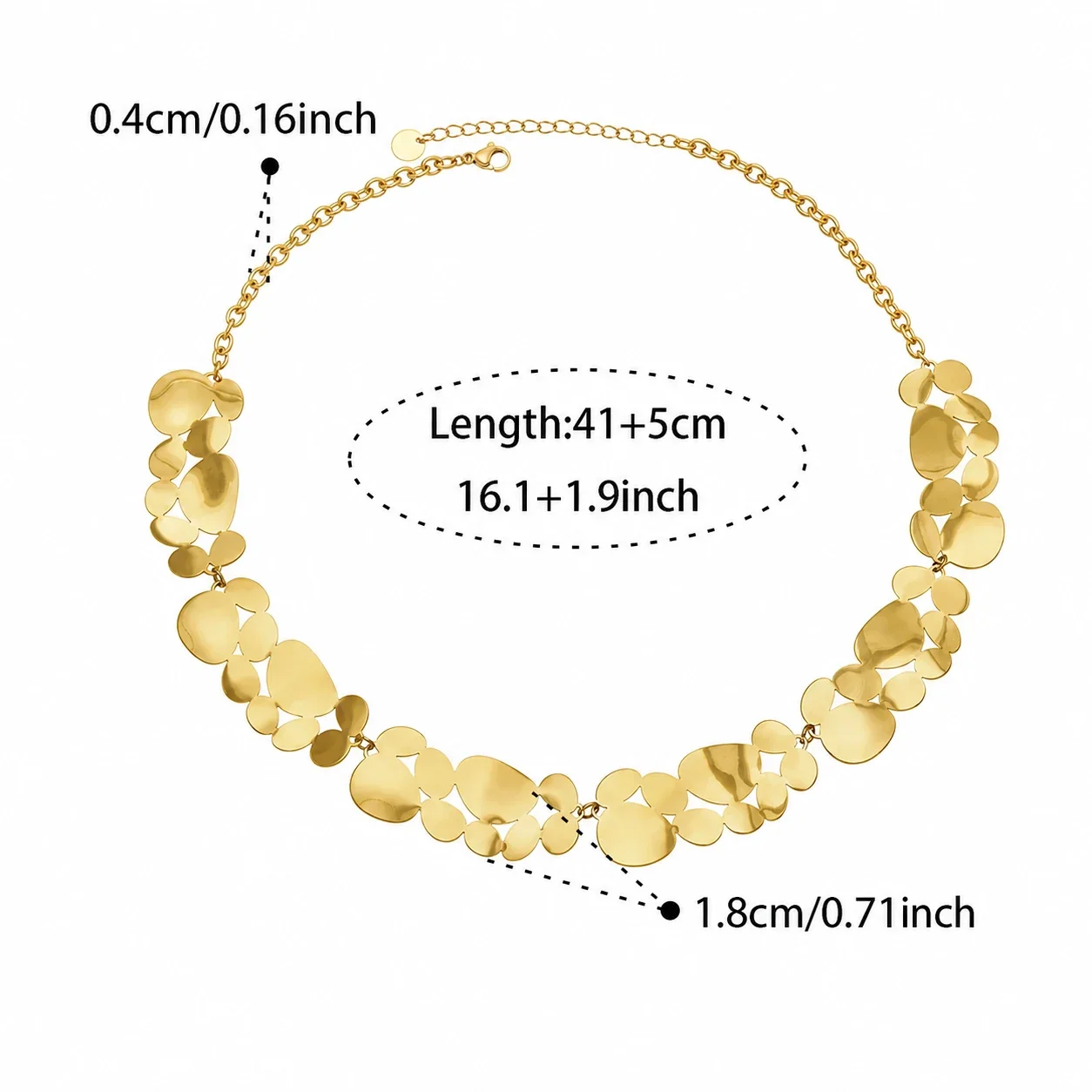 Molten Disc 18K Gold-Plated 316L Stainless Steel Necklace - Gold