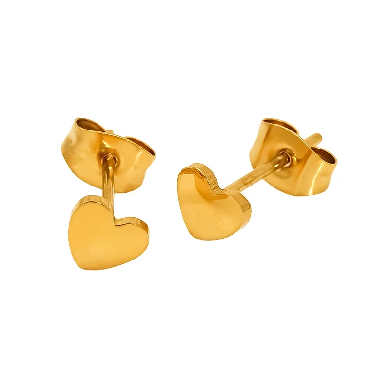 Petite Gold-plated Heart Stud Earrings Set