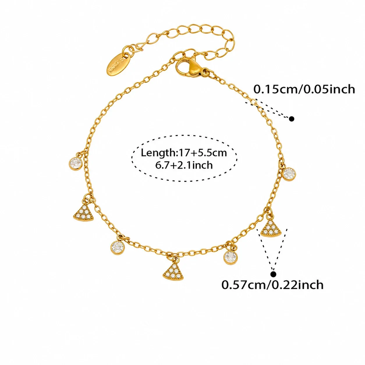 Celestial Gold-Plated Stainless Steel Star Bead Y Necklace Set - Gold + cm