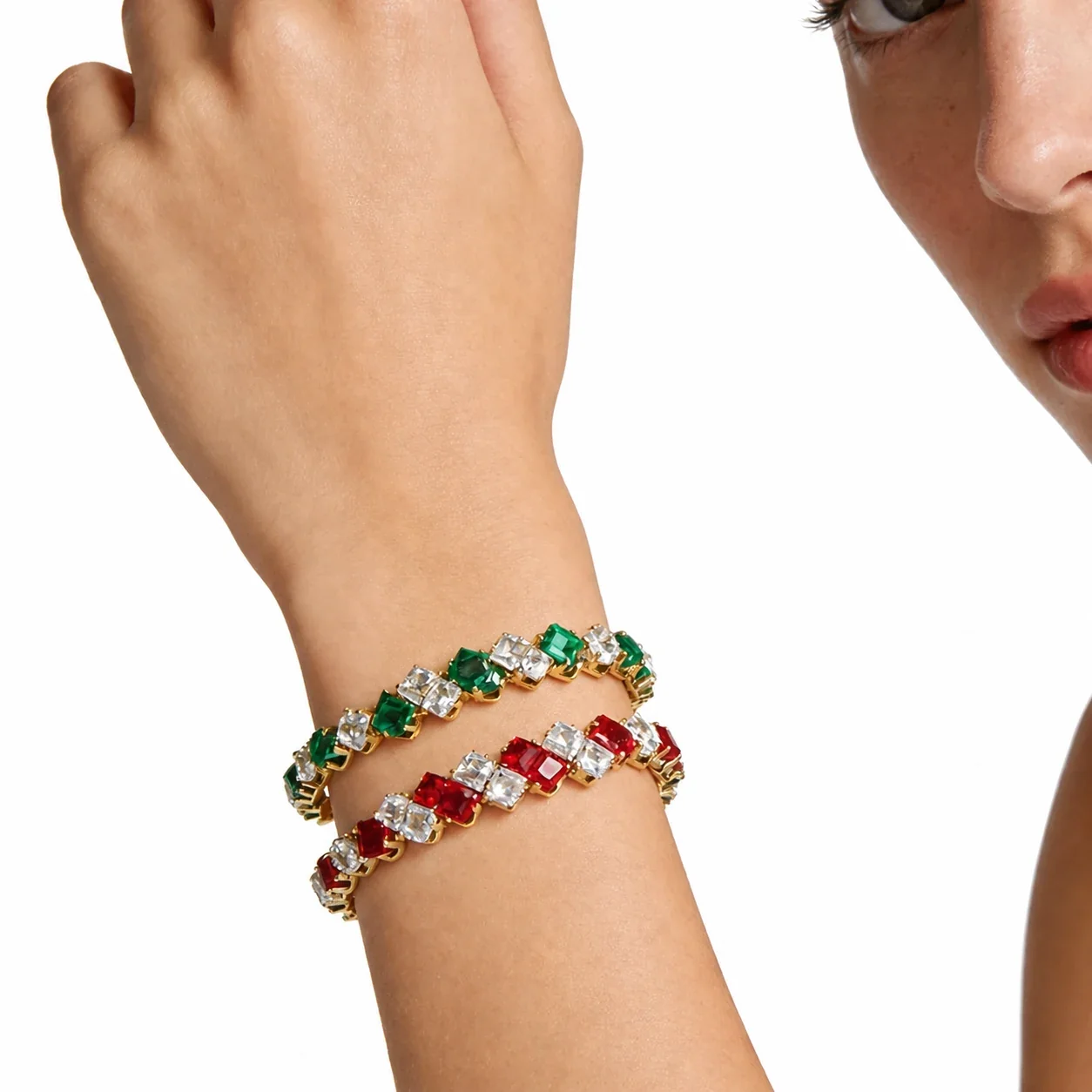 Radiant 316 Stainless Steel Square CZ Bangle Bracelet