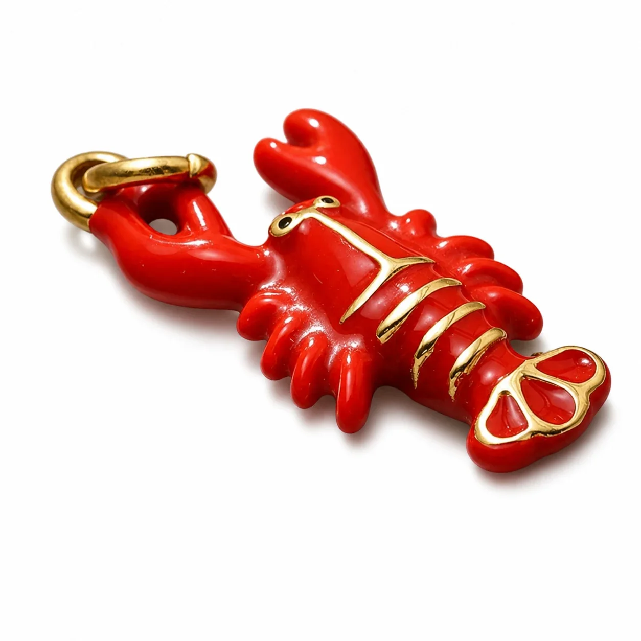 Red Lobster 316 Stainless Steel Gold PVD Charm Pendant
