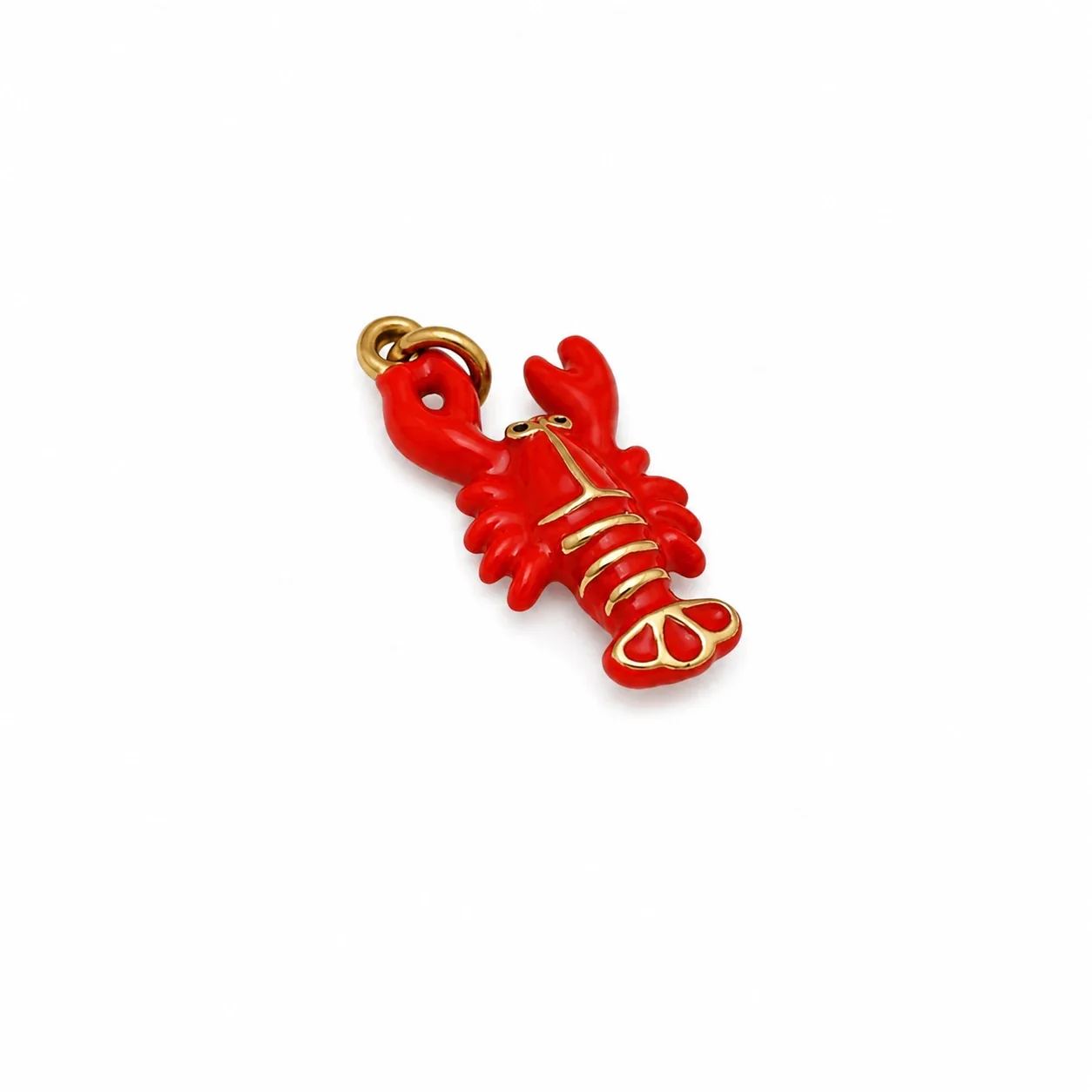 Red Lobster 316 Stainless Steel Gold PVD Charm Pendant