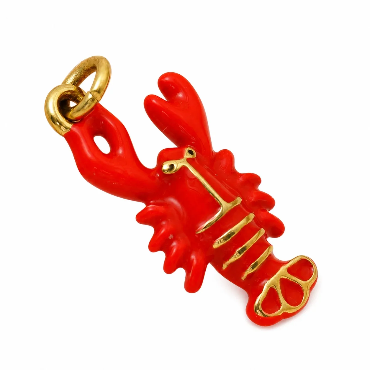Red Lobster 316 Stainless Steel Gold PVD Charm Pendant