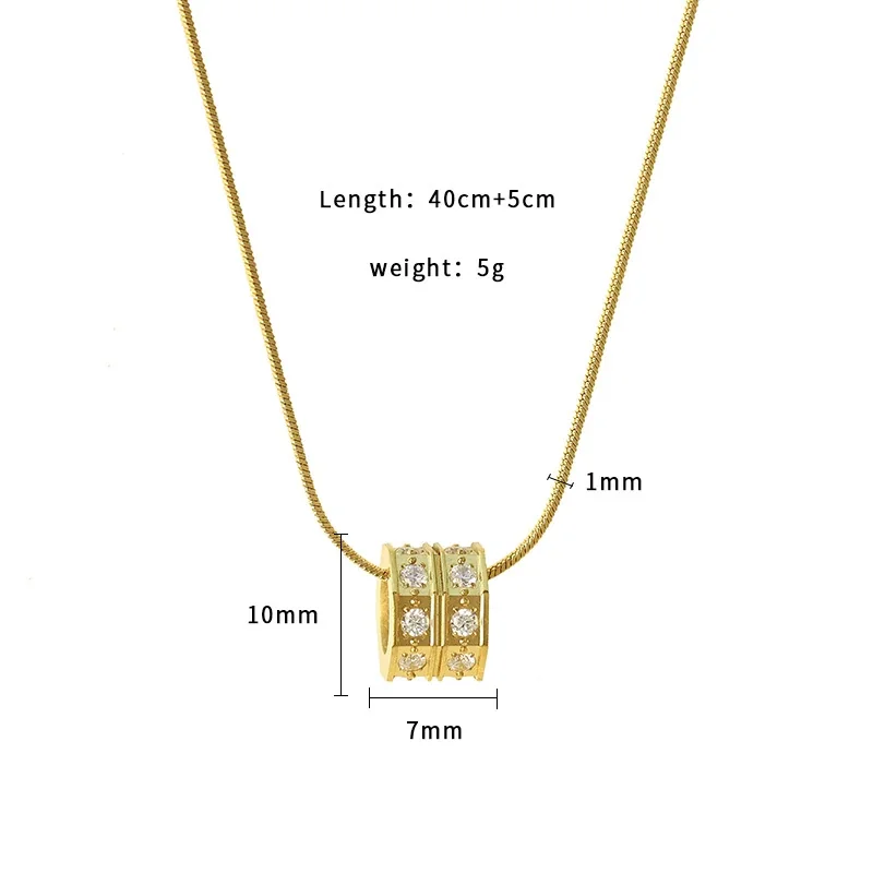 Refined Gold-Plated CZ Barrel Pendant Necklace