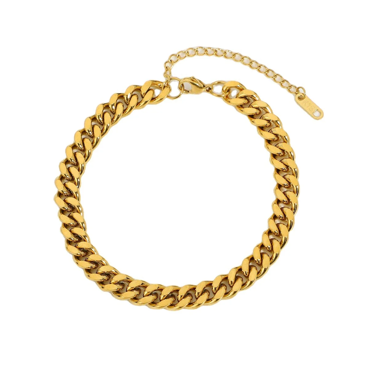 Bold Gold PVD 316 Stainless Steel Cuban Link Anklet