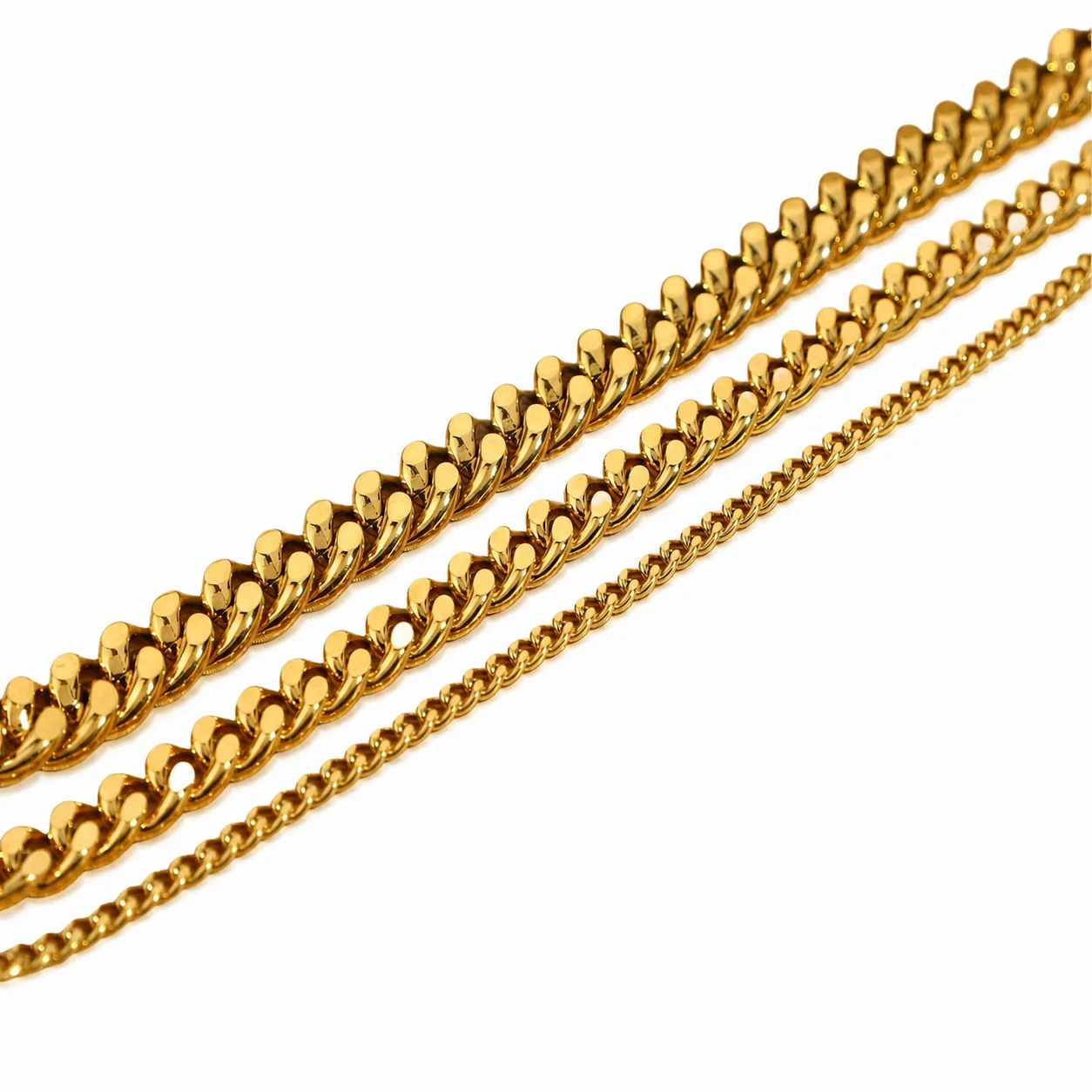 Bold Gold-Tone 316 Stainless Steel Cuban Link Anklet