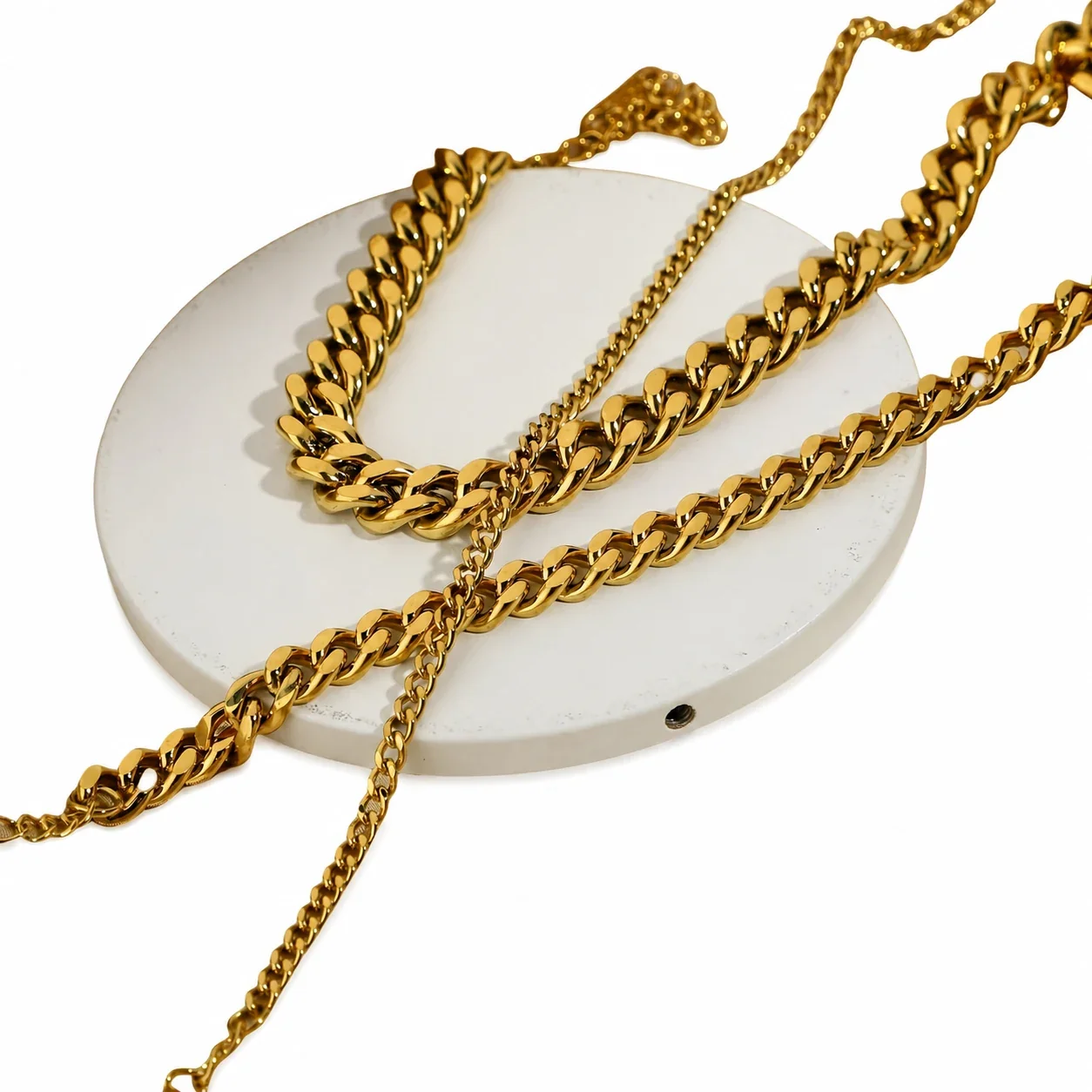 Bold Gold-Tone 316 Stainless Steel Cuban Link Anklet