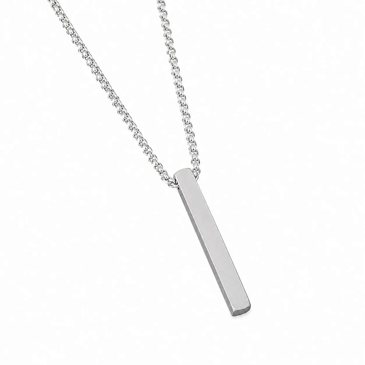 Necklace with Blank Vertical Bar Pendant