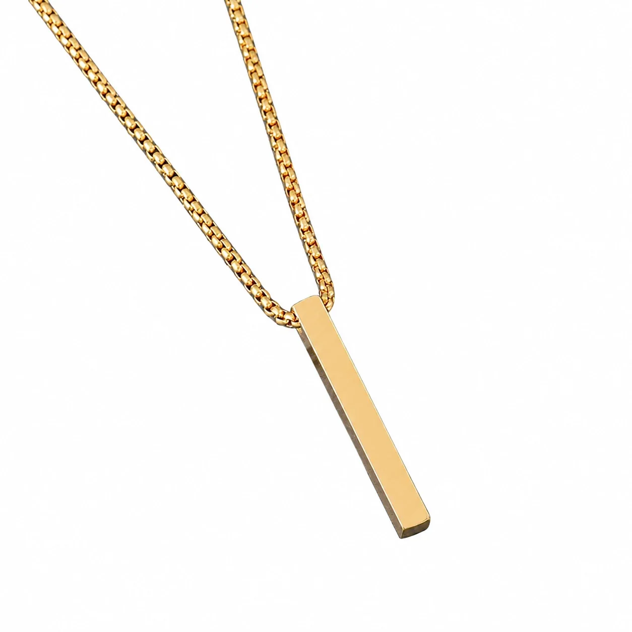 Necklace with Blank Vertical Bar Pendant