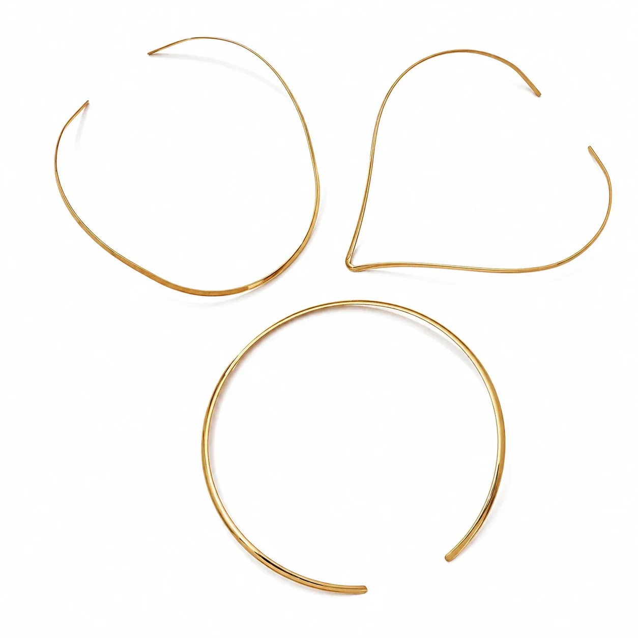 Sculptural 18K Gold-Plated Steel Open-Front Wire Choker