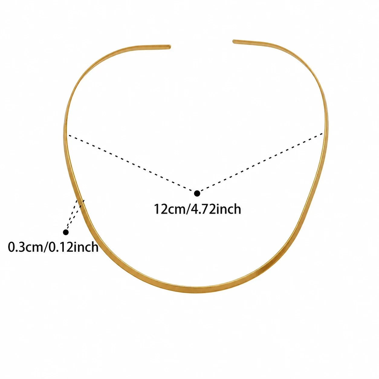 Sculptural 18K Gold-Plated Steel Open-Front Wire Choker - Silver Soft Square