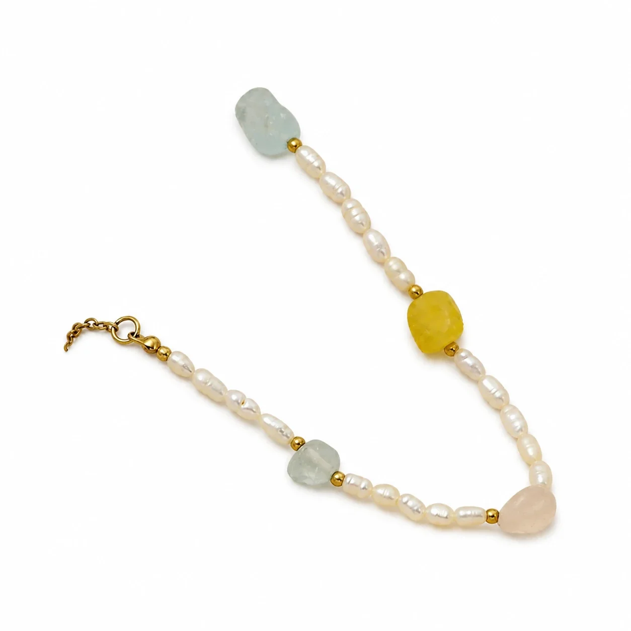 Delicate 316 Stainless Pearl & Pebble Necklace