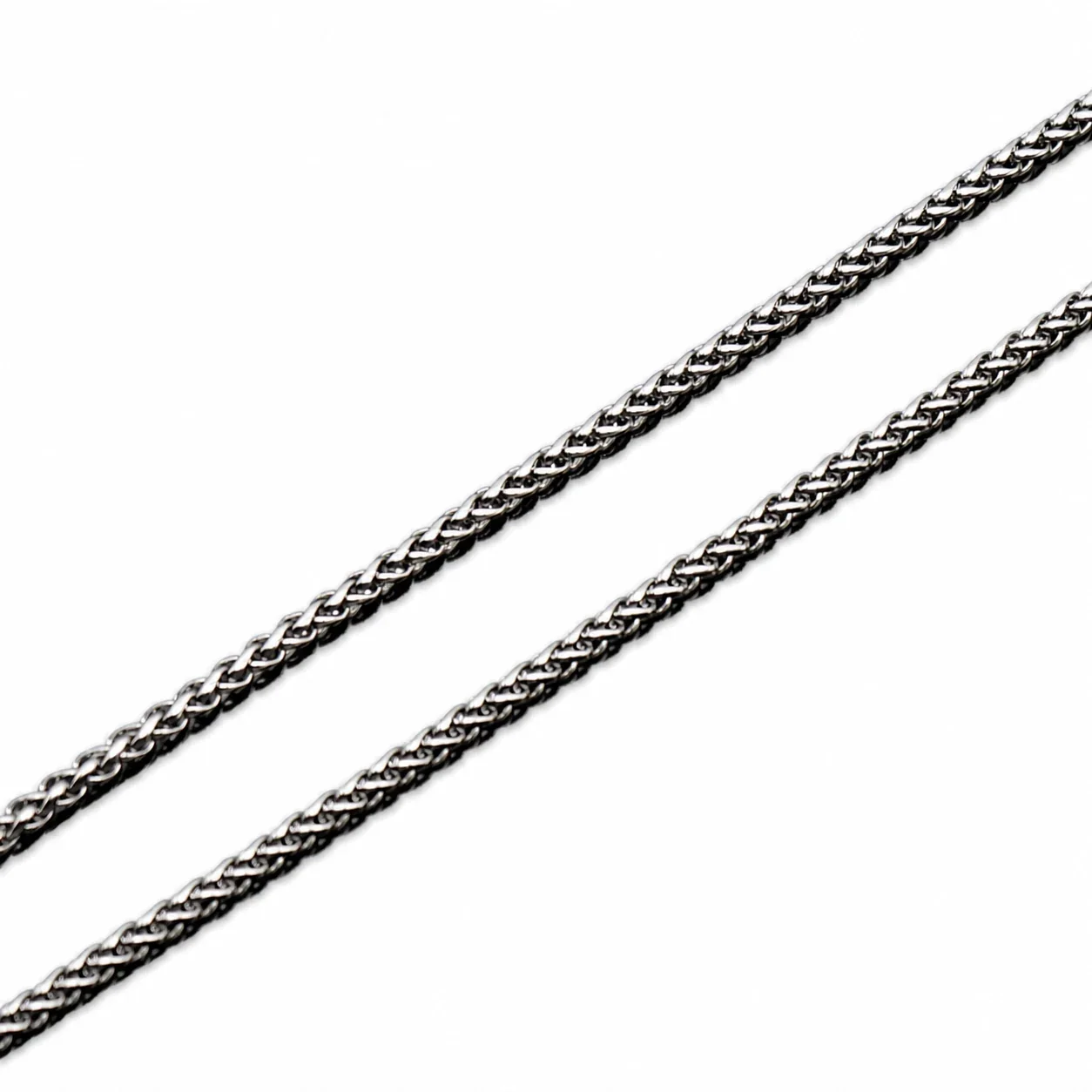 Oxidized Stainless Steel Elephant Head Ribbed Pendant - Silver with Flower Basket 60 cm