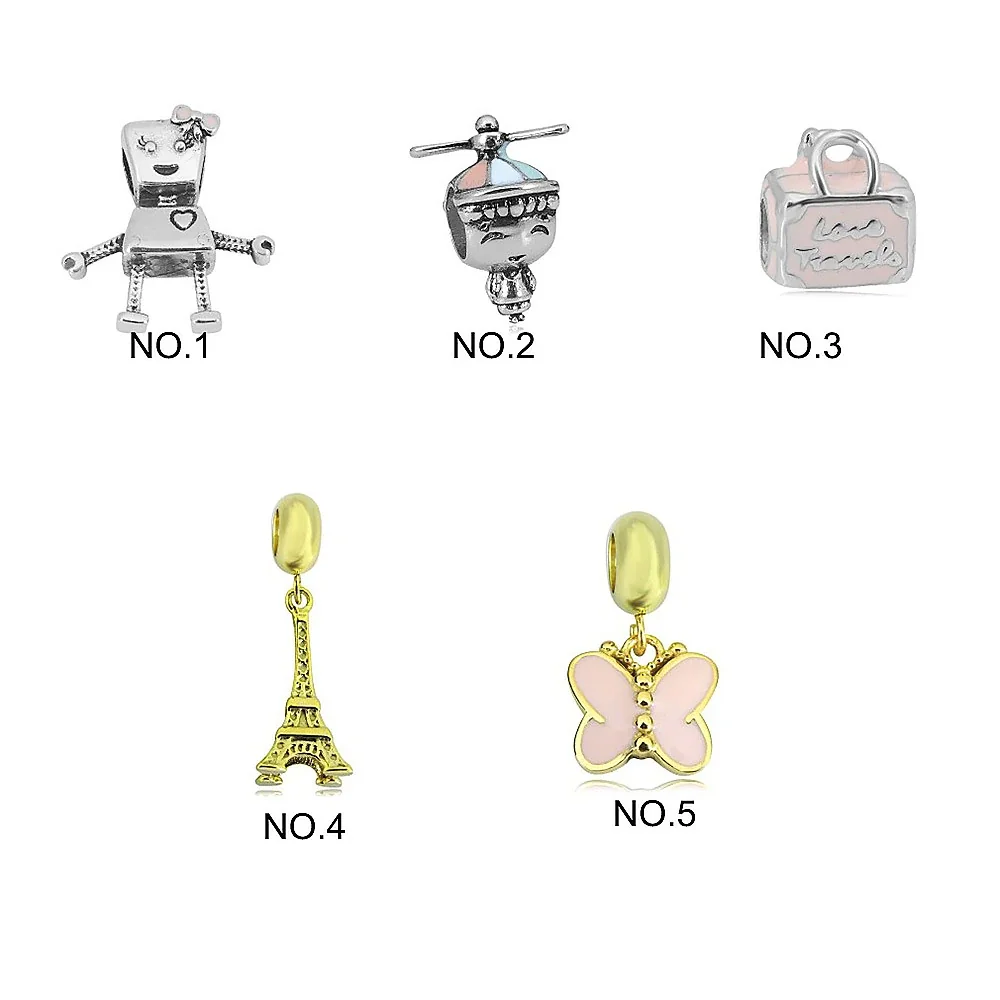 Playful Stainless Steel Cartoon Charm Bead