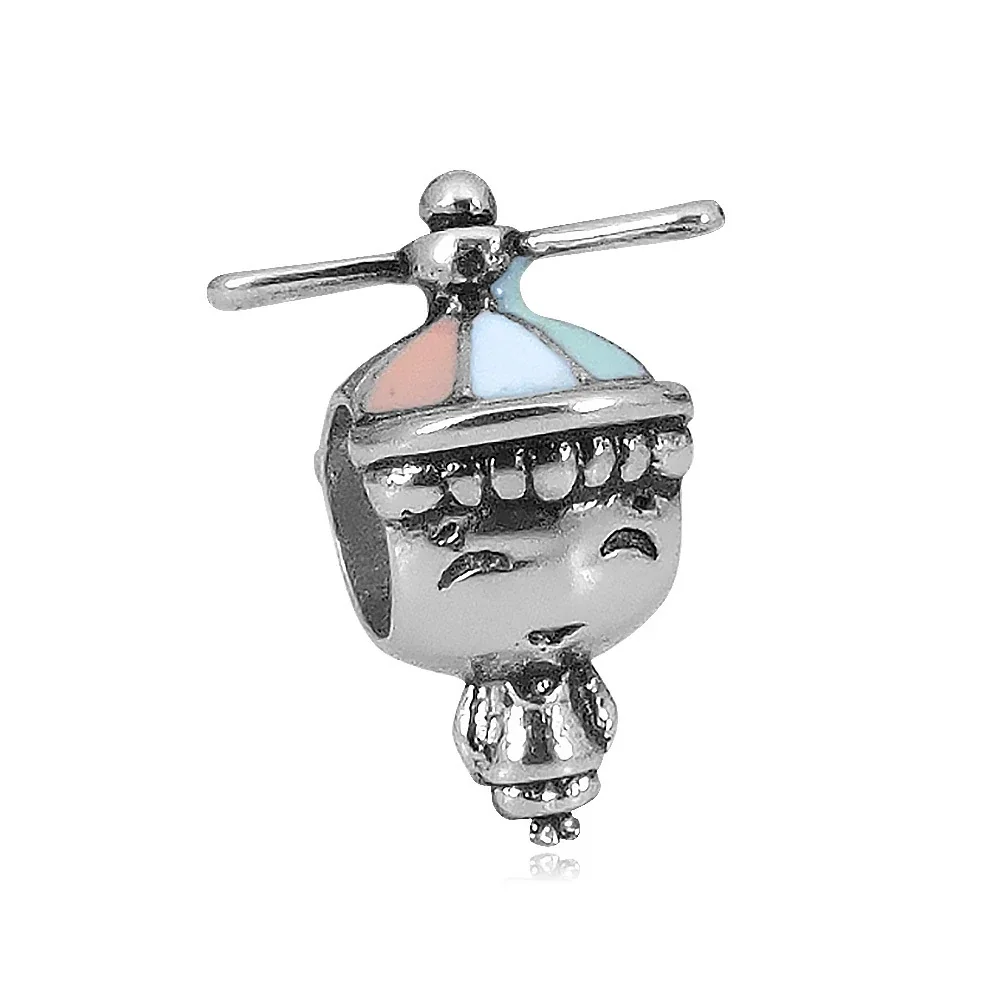 Playful Stainless Steel Cartoon Charm Bead - Propeller Character