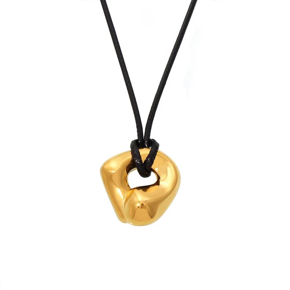 Sculptural 316 Stainless Steel Nugget Pendant Necklace