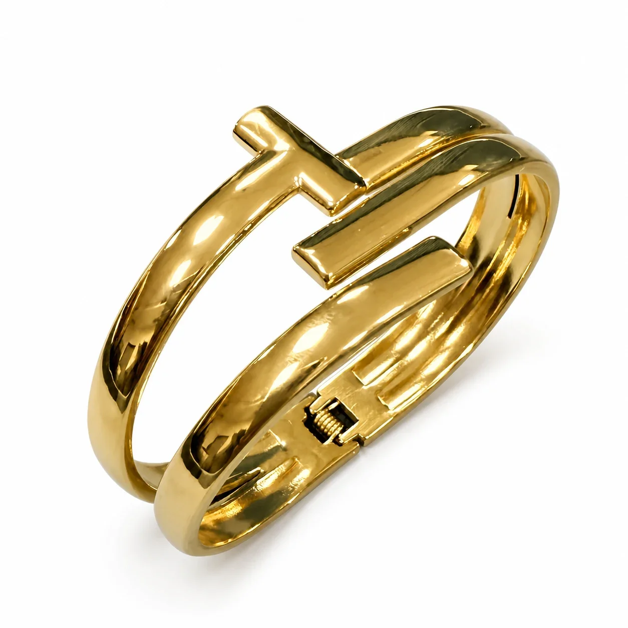 Sculptural 316 Stainless Steel Open Cuff Bracelet