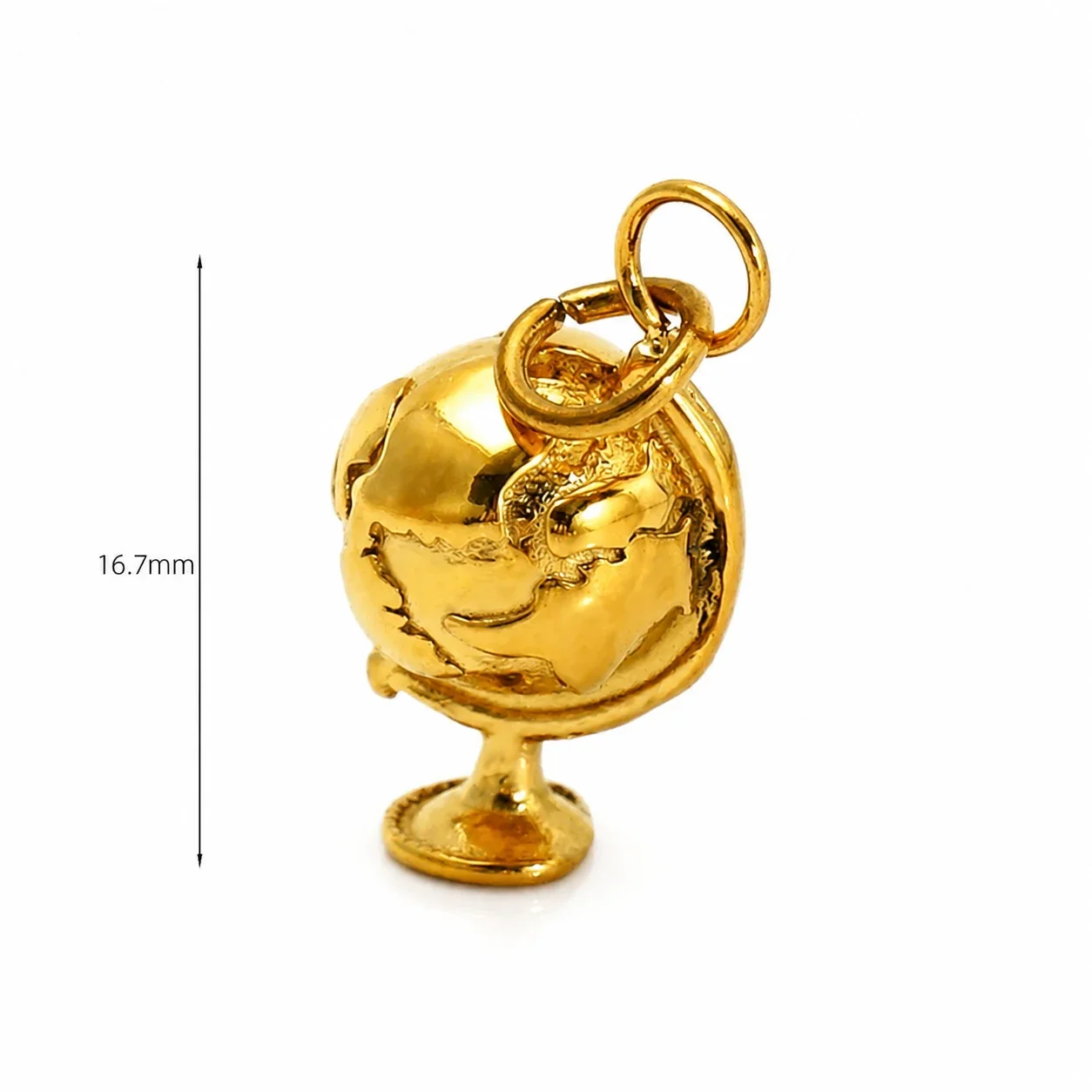Whimsical 18K Gold-Plated Globe Palm Motif Necklace - Gold Globe