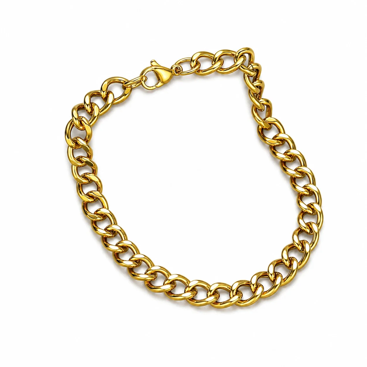 Bold Stainless Steel 10mm Cuban Link Chain Necklace - Gold