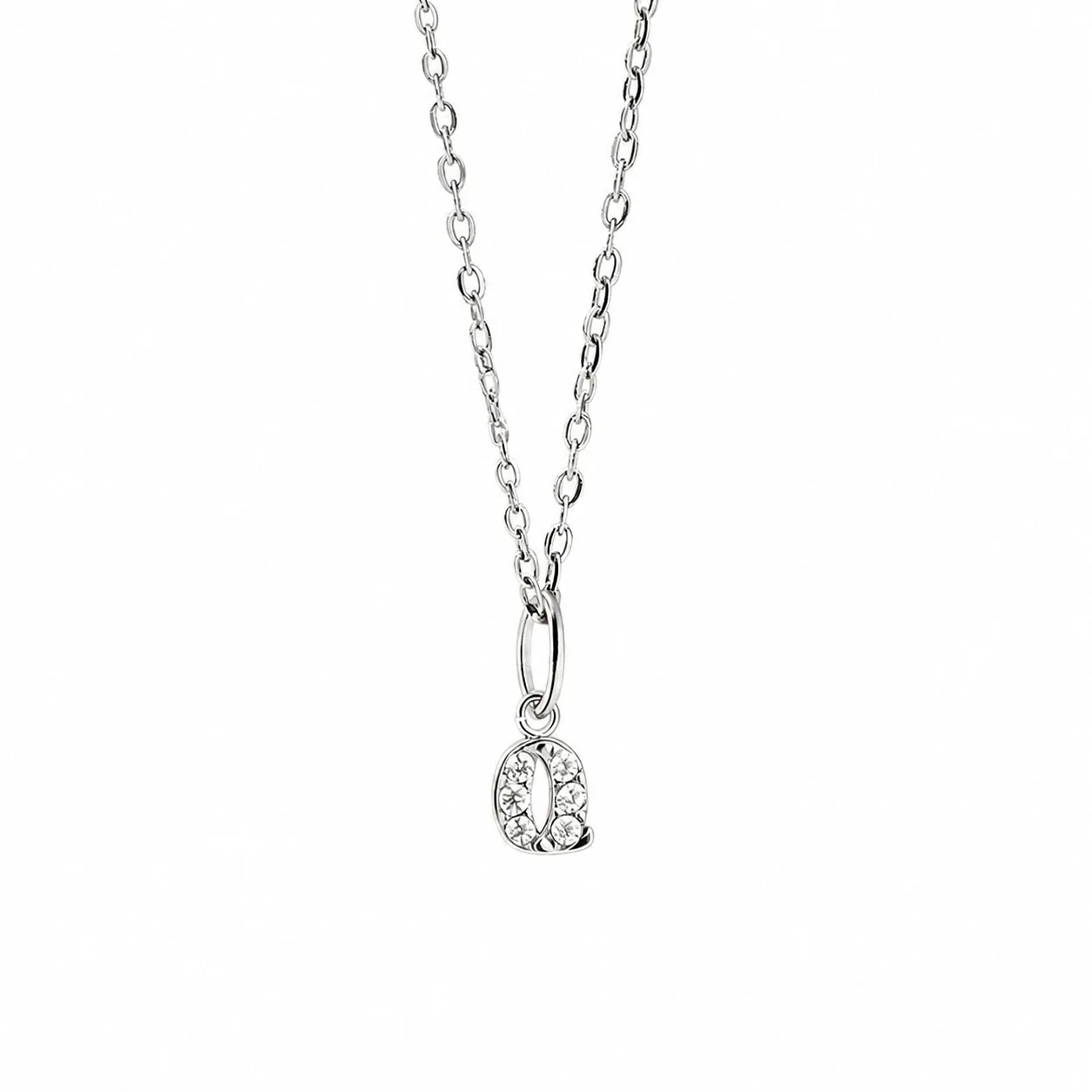Dainty 316 Stainless Steel Pavé Initial Necklace