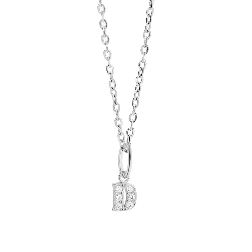 Dainty 316 Stainless Steel Pavé Initial Necklace