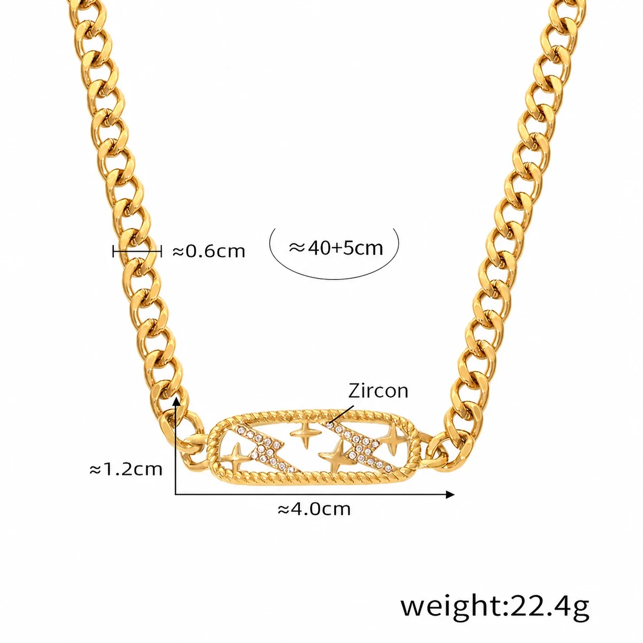Celestial Gold PVD 316L Cuban Chain Necklace Collection