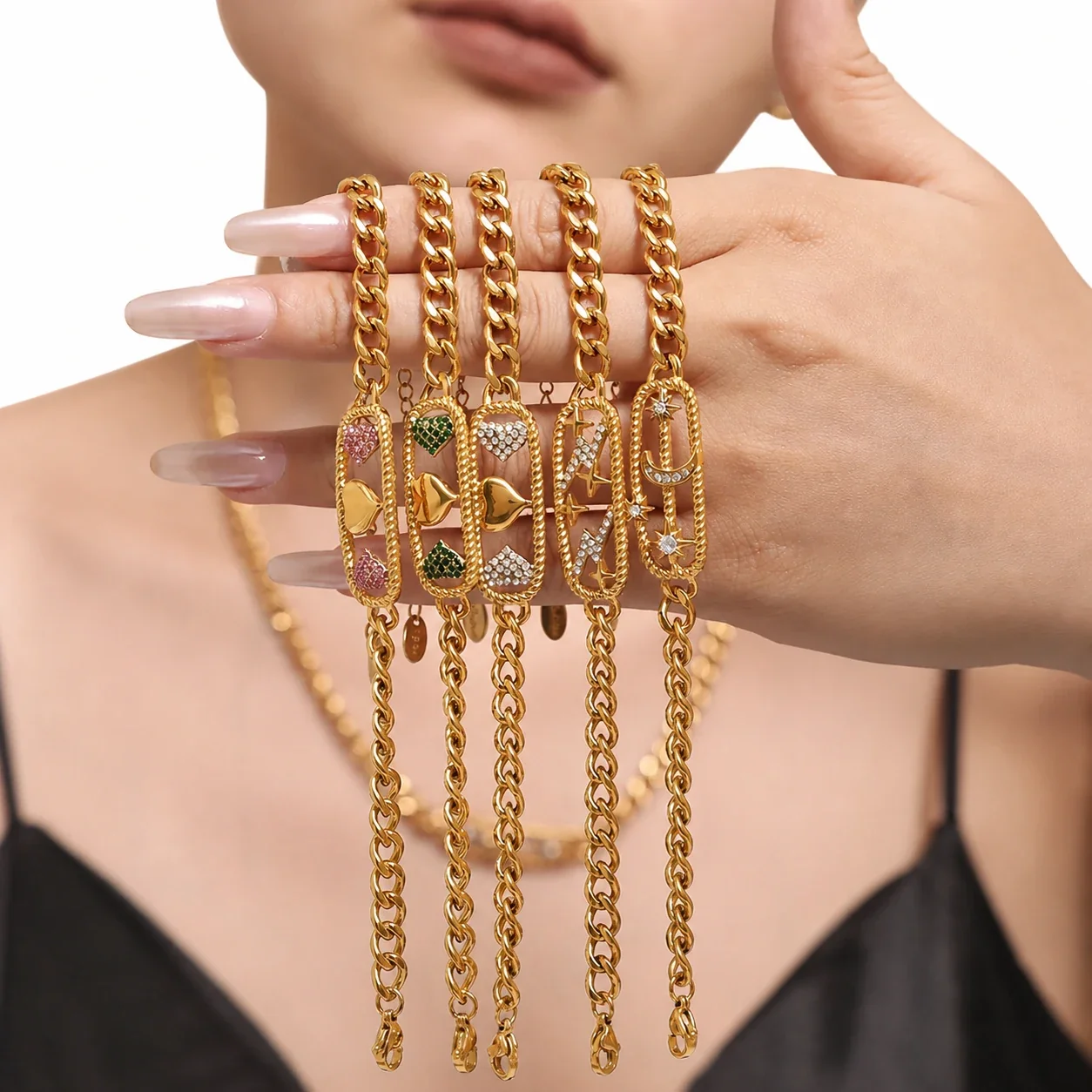 Celestial Gold PVD 316L Cuban Chain Necklace Collection