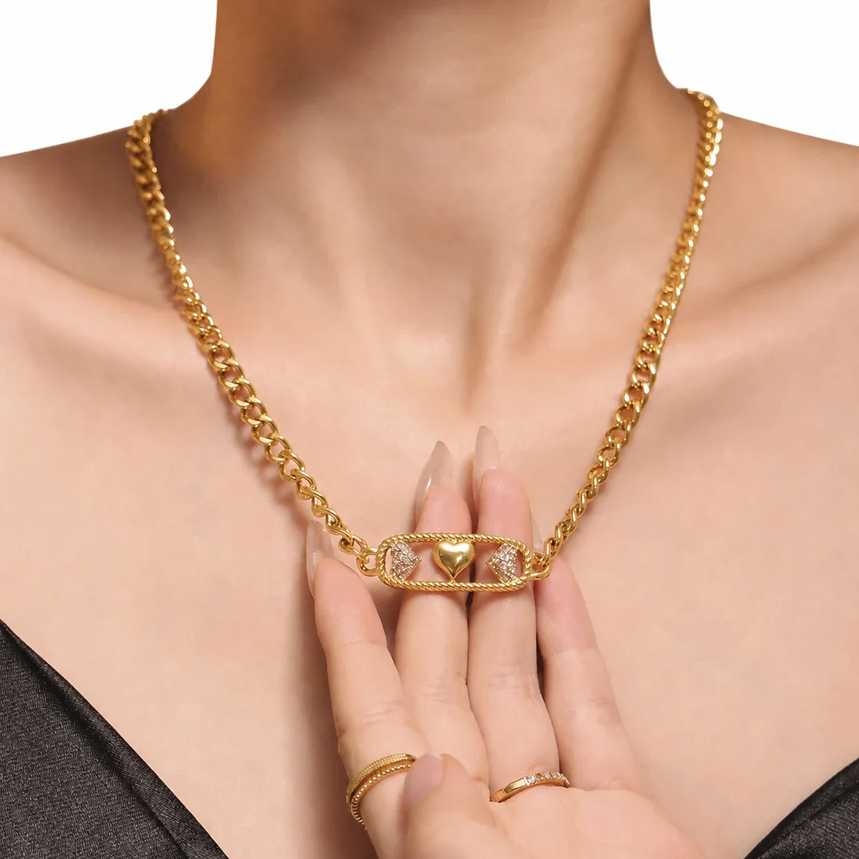 Celestial Gold PVD 316L Cuban Chain Necklace Collection