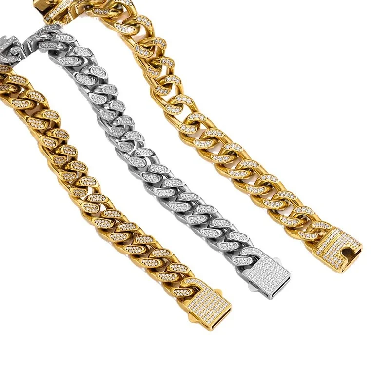 Bold 316 Stainless Steel Pavé Cuban Chain Bracelet