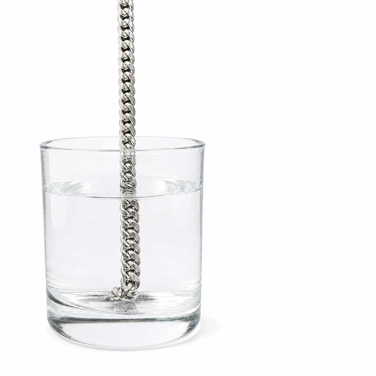 Bold Silver-Tone Stainless Steel Cuban Link Box-Clasp Necklace