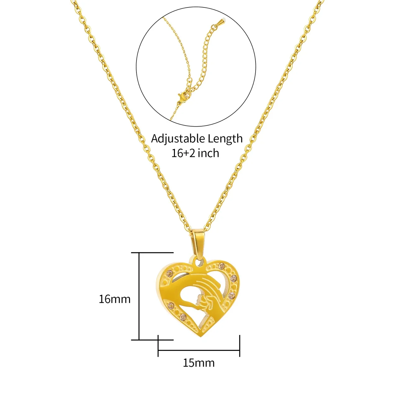 Vintage 18K Gold-Plated Heart Cutout Cable Pendant Necklace