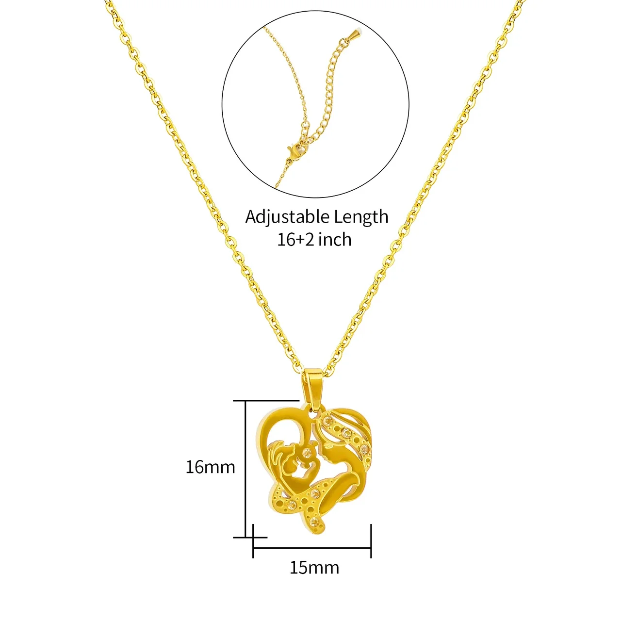 Vintage 18K Gold-Plated Heart Cutout Cable Pendant Necklace - Gold Basketball
