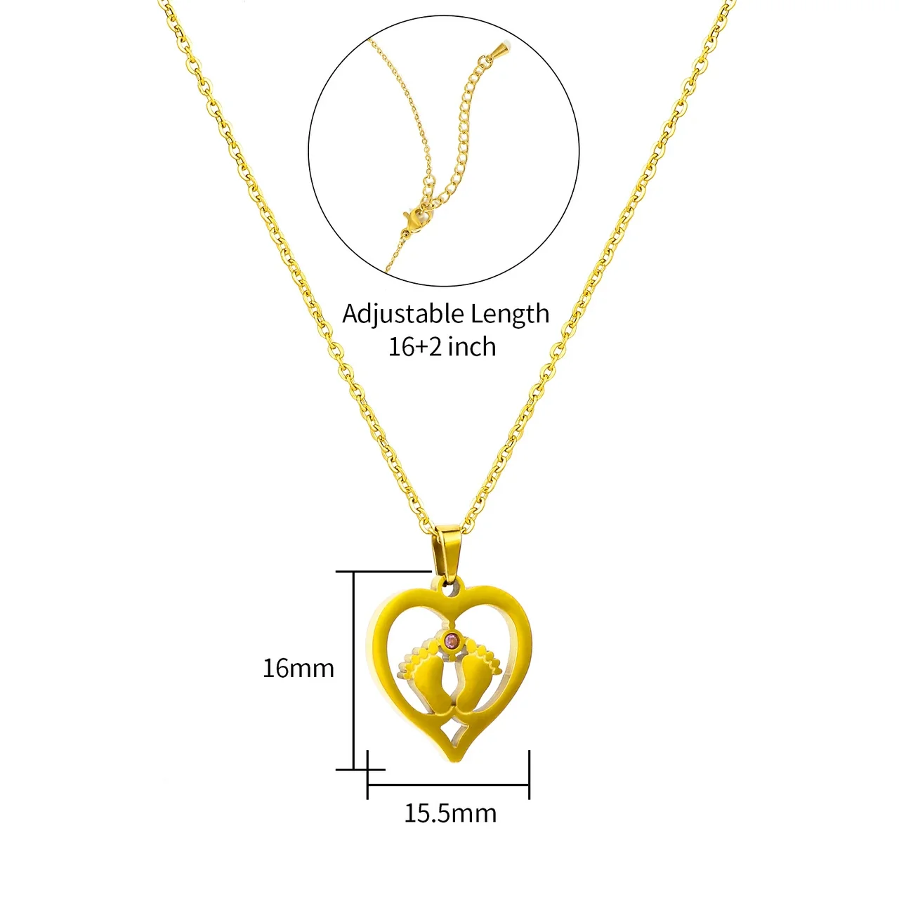 Vintage 18K Gold-Plated Heart Cutout Cable Pendant Necklace - Gold Foot