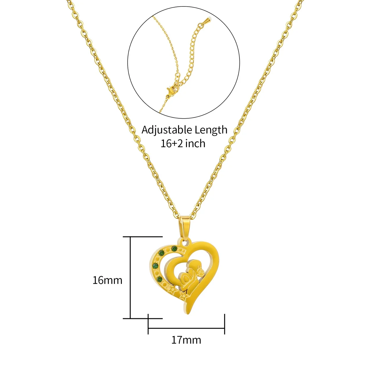 Vintage 18K Gold-Plated Heart Cutout Cable Pendant Necklace - Gold