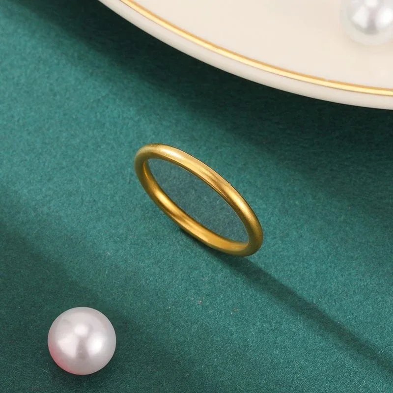 Stacking Ring, Slim Rounded Band, Gold-Plated Stainless Steel
