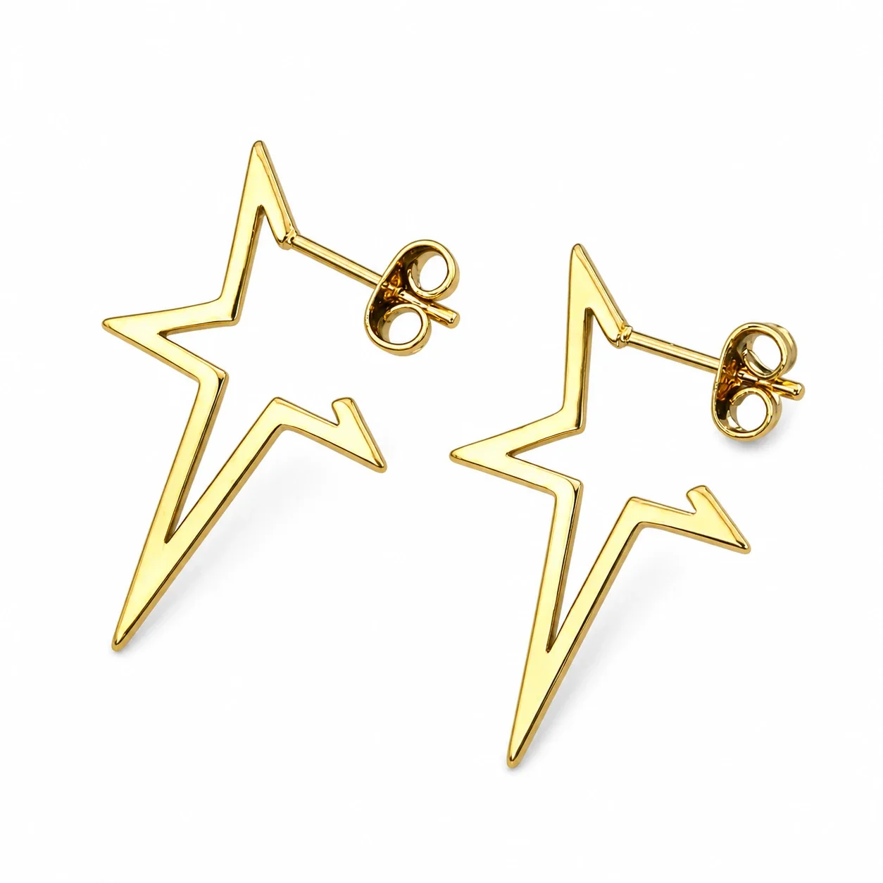 Ohrstecker Sternkontur Butterfly-Verschluss 316 Edelstahl PVD