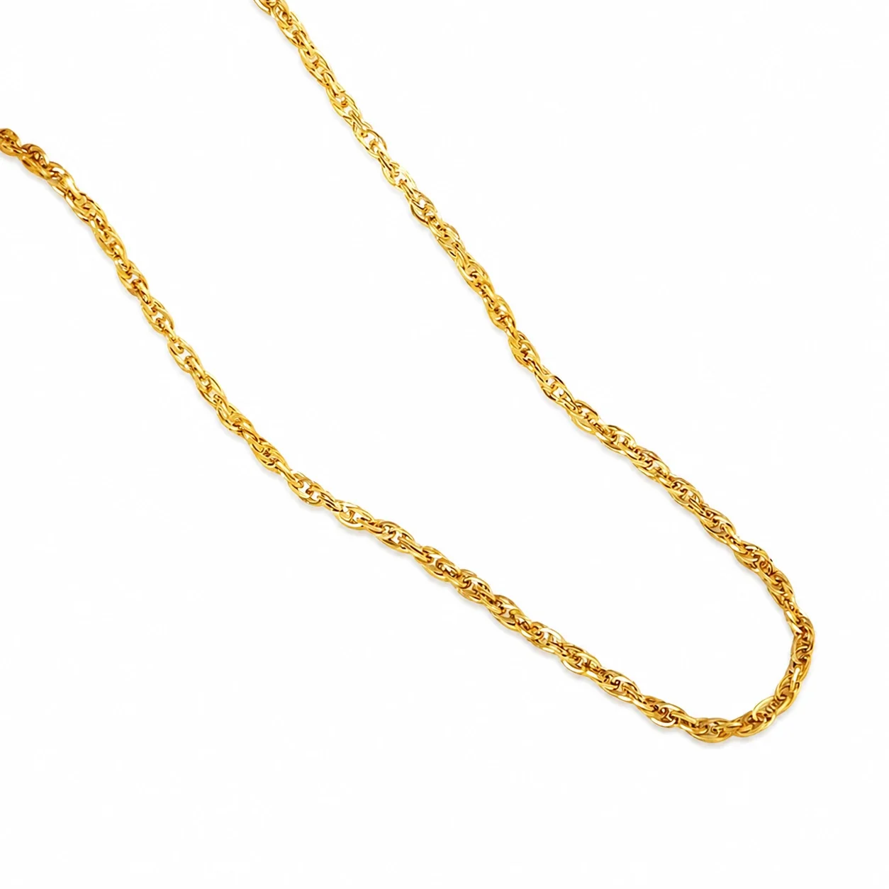 Delicate Stainless Steel 18K Gold-Plated Rope Chain Necklace