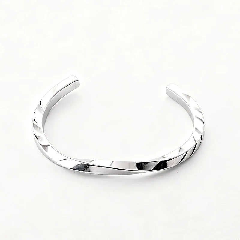 Open Twist Cuff Bracelet in Stainless Steel with Gold PVD