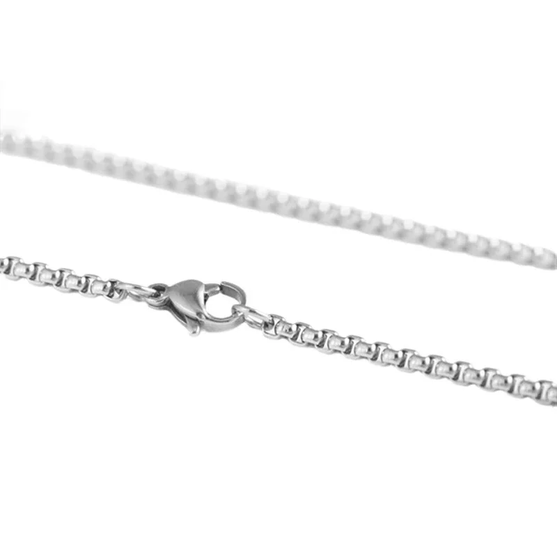 Black-Tone Stainless Steel Triple Ring Box Chain Necklace