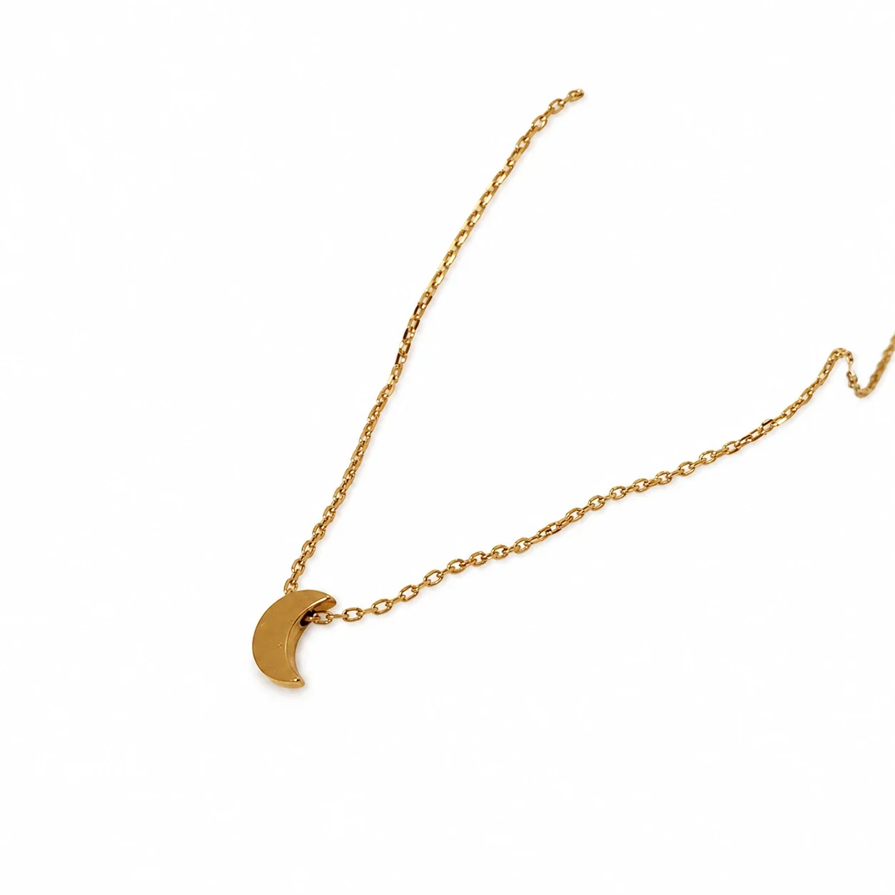 Delicate Gold-Plated Crescent Moon Pendant Necklace