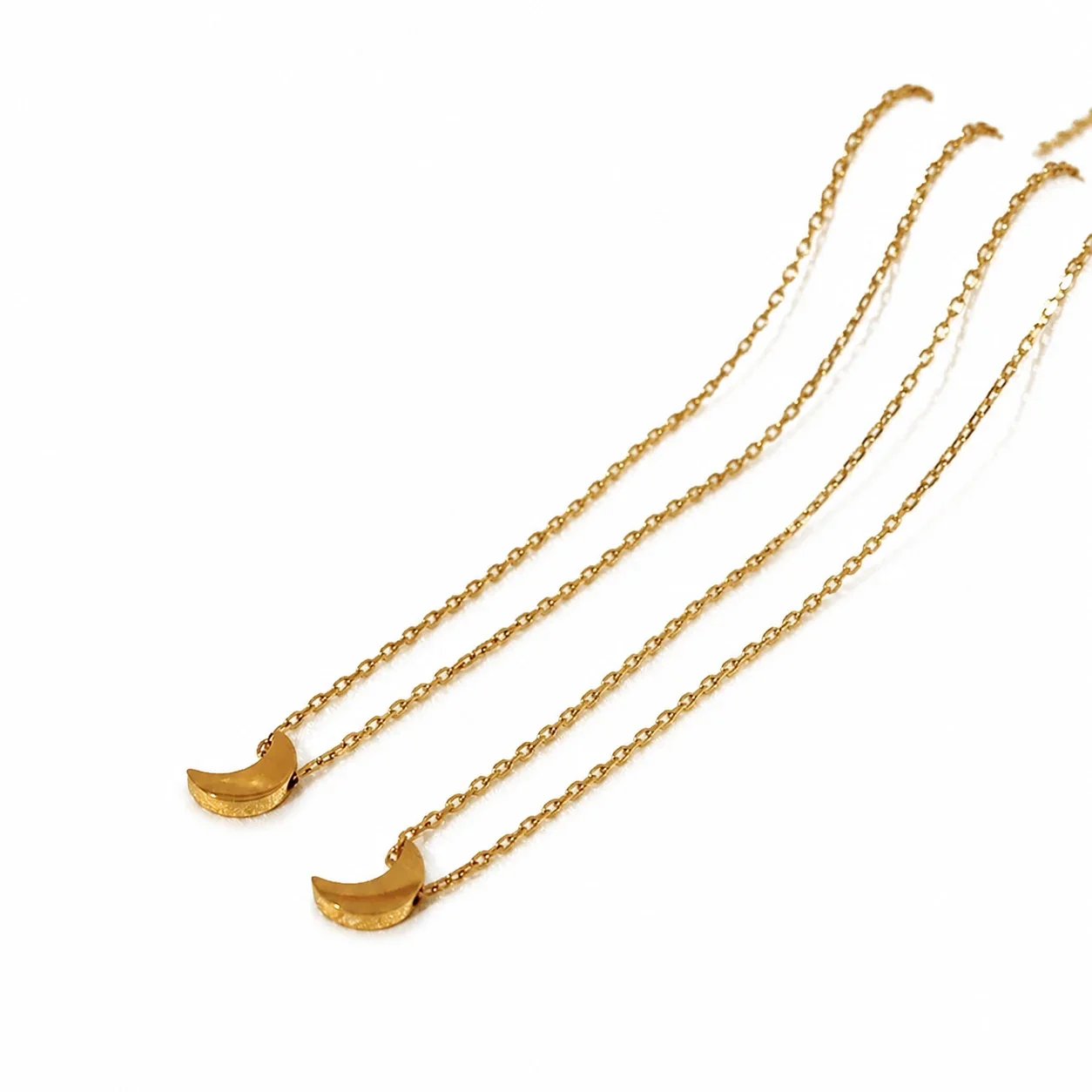 Delicate Gold-Plated Crescent Moon Pendant Necklace