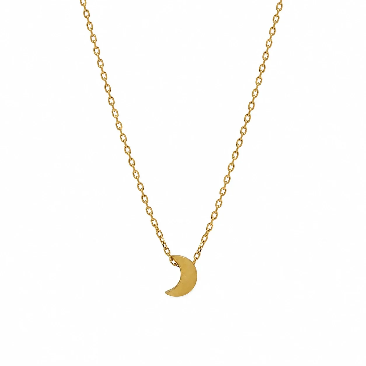 Delicate Gold-Plated Crescent Moon Pendant Necklace