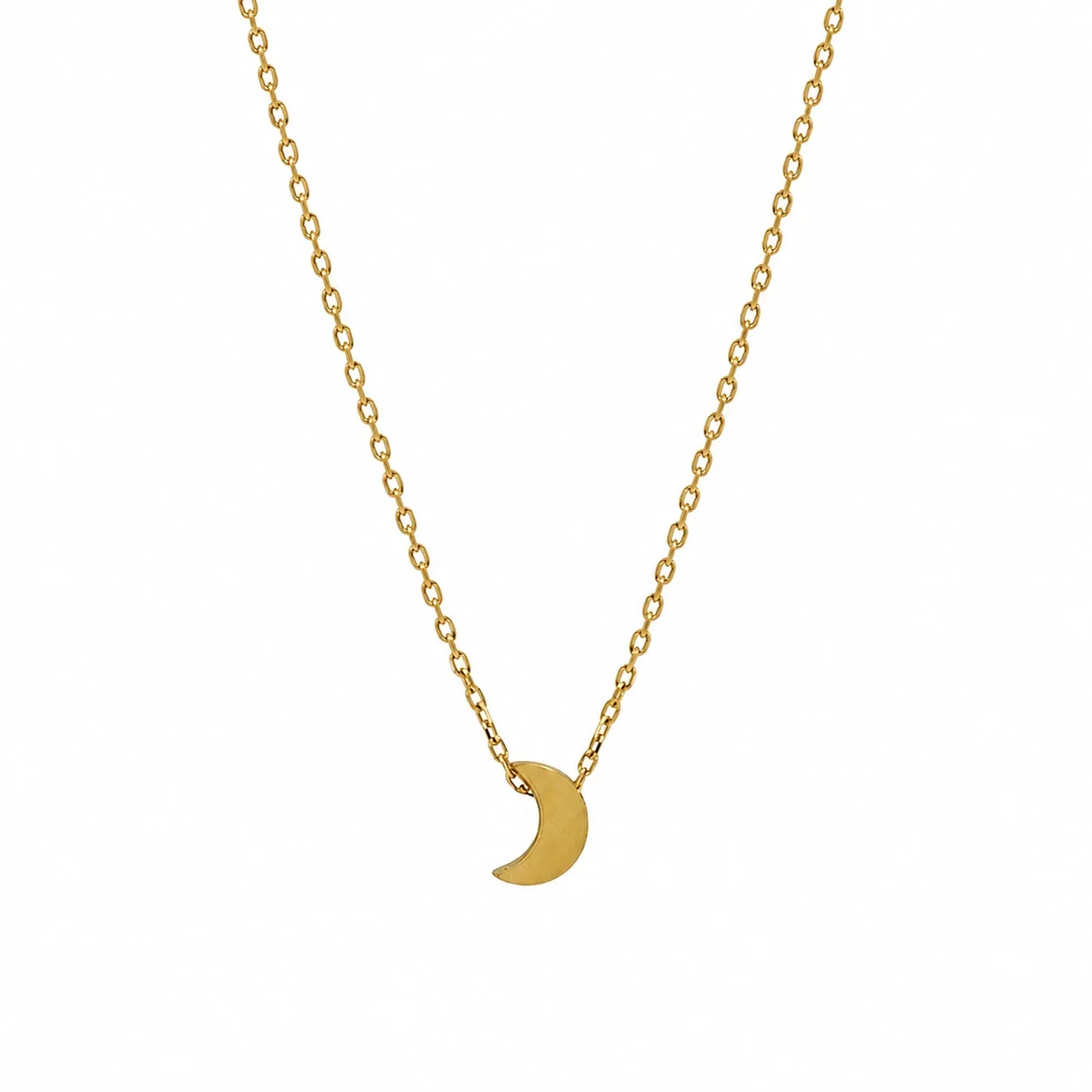 Delicate Gold-Plated Crescent Moon Pendant Necklace - Gold