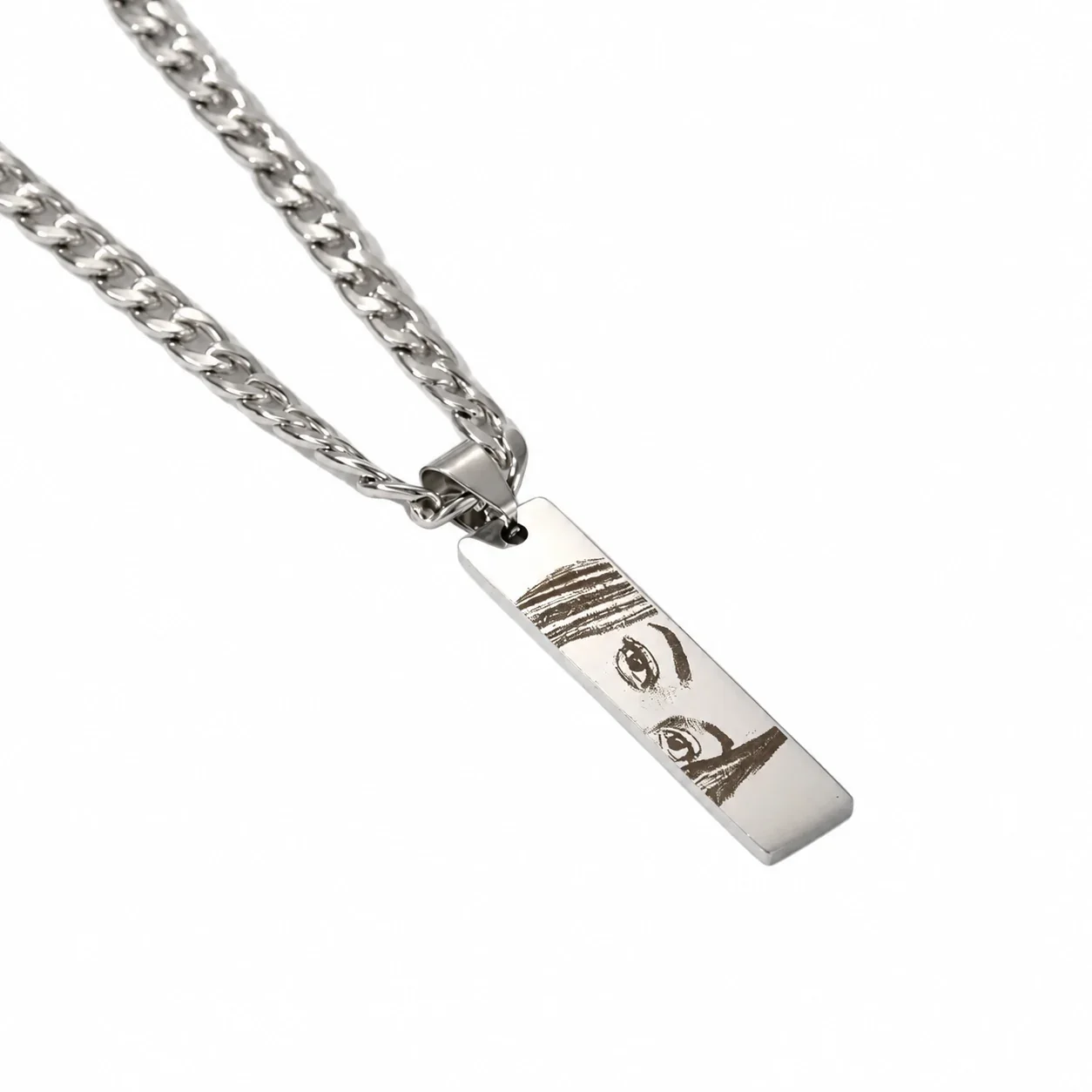 Blank Bar Pendant Necklace, Stainless Steel