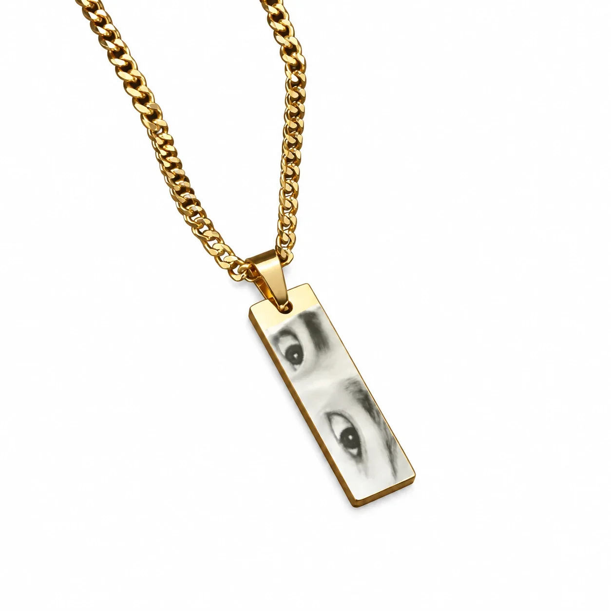 Blank Bar Pendant Necklace, Stainless Steel