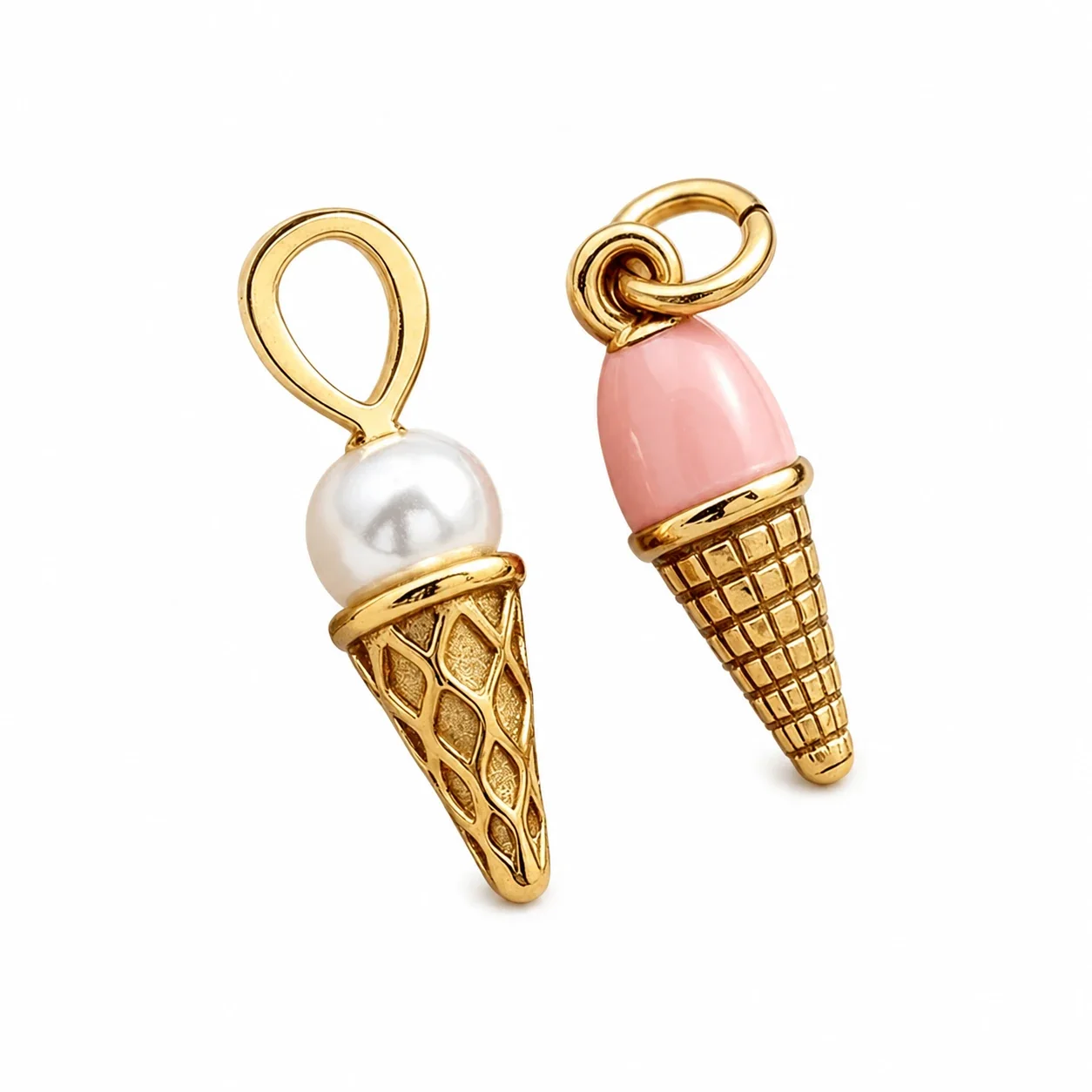 Playful Gold-Plated 316 Stainless Steel Cone Pendant