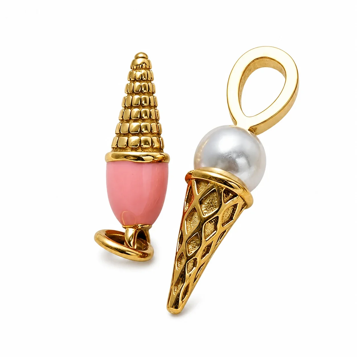 Playful Gold-Plated 316 Stainless Steel Cone Pendant